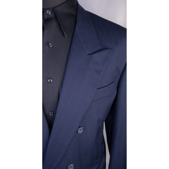 VITO RUFOLO Vitale Barberis Canonico Double Breasted Sz 42L Striped Suit Jacket - Picture 4 of 16